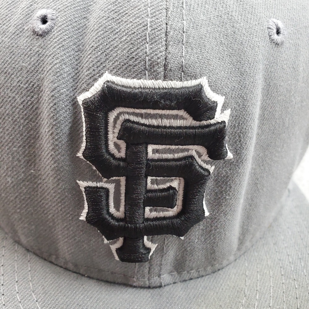 San Francisco Giants Baseball Cap 7 5/8 Gray New Era Flat Fitted Logo READ